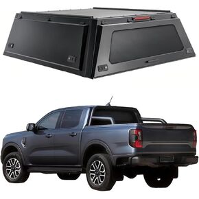 Truck Topper Compatible with Ford Ranger 2012–2022, Lockable Hardtop Camper Shell w/Gullwing Doors, Rear Tent & Interior Light, No-Drill Bed Cap Pickup Canopy(6ftDecor) in Kuwait