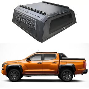 Truck Topper Compatible with Mitsubishi L200 2024+, Lockable Hardtop Camper Shell w/Gullwing Doors, Rear Tent & Interior Light, No-Drill Bed Cap Pickup Canopy(6ftDecor) in Kuwait