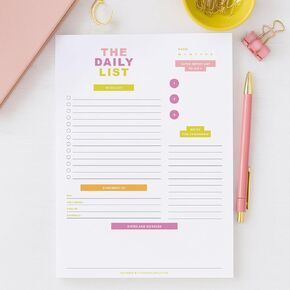 ThreeKin Color Pop To-Do List Planner – Daily Tear-Off Notepad (50 Sheets, 6.5" x 9") for Maximum Productivity – For Work, School & Home – USA Women-Owned Brand in Kuwait