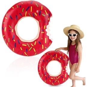 Donut Pool Float, Inflatable Donuts Swim Rings Pool Float for Adult Women Men Beach Water Swimming Party Decorations in Saudi Arabia