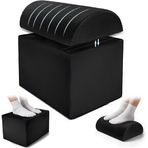 Adjustable Footrest for Under Desk at Work Ergonomic Foot Rest with 3 Adjustable Height Foot Stool for Under Desk Office Footrests with Removable Washable Mesh Cover, Black in Kuwait