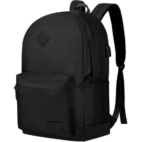 Goloni Backpack for Men Women,Travel Laptop Backpack, Water Resistant 17.3 Inch USB Charging Backpack, Large Capacity Work Commute Bag,All Black in Kuwait