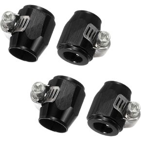 HARFINGTON 4pcs 8AN Hose Finisher Clamp Aluminium Hex Car Hose Finisher Flexible Pipe Clamps with Screw Band for Fuel Gas Oil Air Water Tube, Black in Kuwait