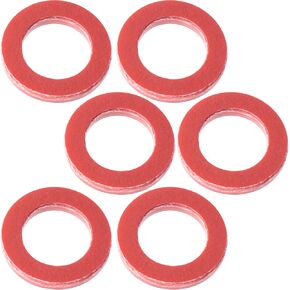 6 Pcs Drain Plug Gasket, Lower Unit Drain Plug Seal for Yamaha Outboard 4 Stroke, Outboard Fiberboard Gear Oil Seal Replacement for 90430-08020-00 & 90430-08003-00 (Black, 0.51×0.31 inch) in Kuwait
