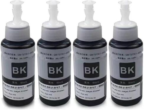 Dye Ink Compatible with L100 L110 L120 L132 L210 L222 L300 L312 L355 L350 L362 L366 L550 L555 L566 L220 L565 L365 L805 4 X 70ML(4 M) in Saudi Arabia