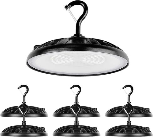 SYLVANIA UFO LED High Bay Light، 100W، 11000 LMS، 5000K، ضوء النهار، 120V مع سلك / قابس 6 أقدام، أضواء متجر LED عالية الخليج للمستودعات التجارية ورشة عمل مصنع الحظيرة، UL المدرجة-1 حزمة (66331) in Kuwait