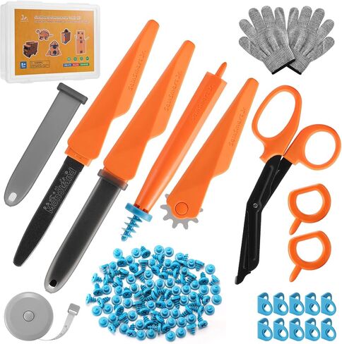 SainSmart Jr. 228 PCS Cardboard Construction Kit, Cardboard Tools for Kids STEM Projects, Classroom & Family DIY Activities | Reusable Cutting Tools with Safe Cutter, Tool Box & Tape Measure in Kuwait