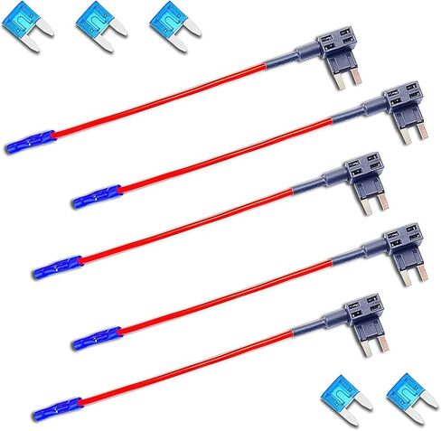 5 PCS Fuse Tap Adapter, 12V Mini Add-a-Circuit Fuse Holder, Automotive Copper Blade FuseAdapter, Fit for Most Trucks, Cars, Boats (Black) in Kuwait