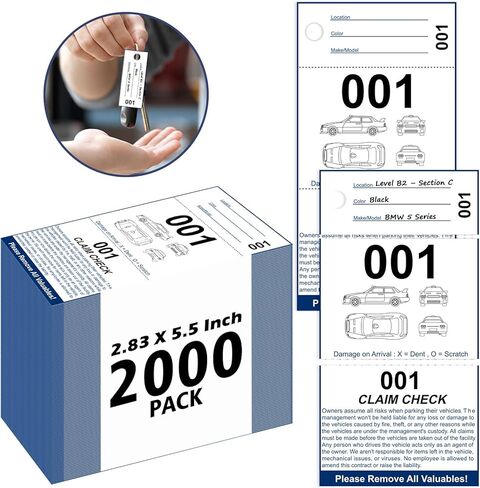500 ورقة 3 أجزاء تذاكر صف السيارات 500 عدد (000-999) علامات خادم الأرقام مكان تذاكر صف السيارات المطالبة بالتحقق من تذكرة كعب المفتاح 2.83 × 5.5 بوصة لمجموعة الأعمال المؤقتة للسيارة، ورق مطلي بوزن 230 جرامًا للمتر المربع in Kuwait