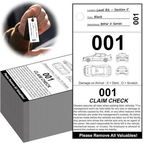500 ورقة 3 أجزاء تذاكر صف السيارات 500 عدد (000-999) علامات خادم الأرقام مكان تذاكر صف السيارات المطالبة بالتحقق من تذكرة كعب المفتاح 2.83 × 5.5 بوصة لمجموعة الأعمال المؤقتة للسيارة، ورق مطلي بوزن 230 جرامًا للمتر المربع in Kuwait