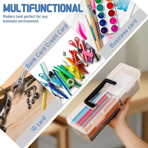 2 Sizes Paint Storage Boxes, Portable Long Paint Brush Case with Handle, 20 Bottles Capacity Plastic Art Organizer Craft Box, Clear Empty Painting Tool Containers (2 Pcs) in Kuwait