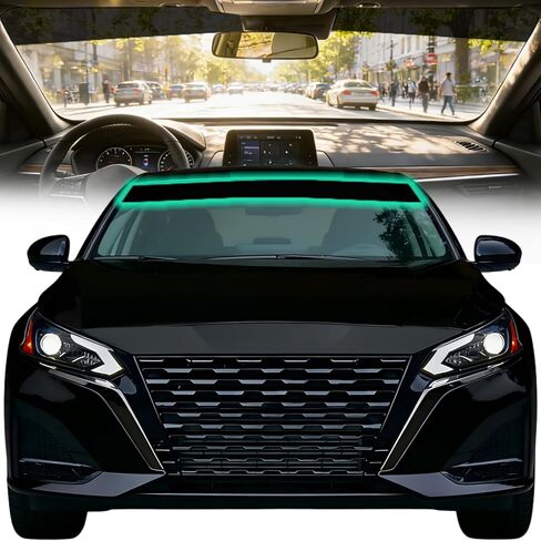 شريط تظليل للزجاج الأمامي من AUTOTEK لسيارة Nissan Altima Sedan 2019-2025، مناسب حسب الطلب وسهل التركيب، مضاد للوهج وحماية من الأشعة فوق البنفسجية، واقي شمسي للنافذة مسبق القطع لملحقات السيارة، أسود in Kuwait