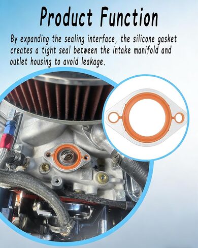 Thermostat Water Neck Housing Gasket - 1/8" Thick Aluminum Carrier with High-Temp Molded Silicone, Reusable, No Sealant Needed - Direct Replacement for Che vy SBC & BBC Engines 265-500 in Kuwait