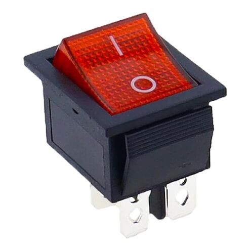 KCD4-20 Rocker Switch, Red LED Illuminated, 4 Pin ON/Off Toggle, 20A 250V, 5 Pack in Kuwait