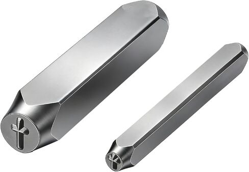 2 Pcs Metal Punch Stamp, Metal Stamping Tools 6mm and 3mm, Cross Design, for Jewelry Craft Key Punching in Kuwait