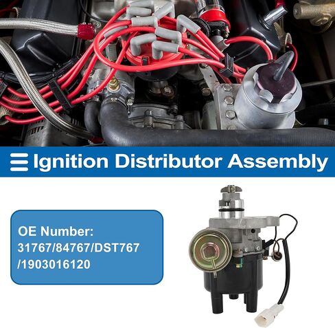 Ignition Distributor Assembly for Toyota Corolla L4 1.6L (fit DLX, LE and SR5 Only) 1988 Distributor Cap and Rotor Kit No.31767/84767 1 Pc in Kuwait