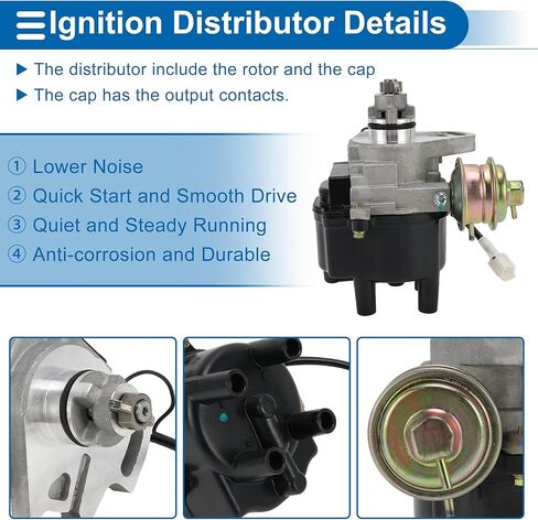 Ignition Distributor Assembly for Toyota Corolla L4 1.6L (fit DLX, LE and SR5 Only) 1988 Distributor Cap and Rotor Kit No.31767/84767 1 Pc in Kuwait