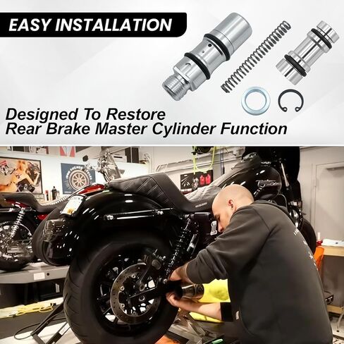 Rear Brake Master Cylinder Rebuild Kit Compatible with Harley Davidson Softail,Dyna,FXR, Electra/Tour/Street/Road Glide, Road King, Sportster, Replaces 42382-87 DS-195059 in Kuwait
