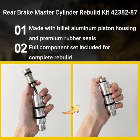 Rear Brake Master Cylinder Rebuild Kit Compatible with Harley Davidson Softail,Dyna,FXR, Electra/Tour/Street/Road Glide, Road King, Sportster, Replaces 42382-87 DS-195059 in Kuwait