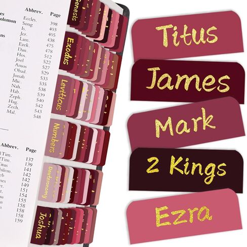 Bible Tabs,Laminated Tab for Women and Men,Reposition Large Print Stickers,Easy to Read and Apply Bible Index Tabs,Easy Navigation and Quick Reference,Little Flower in Kuwait