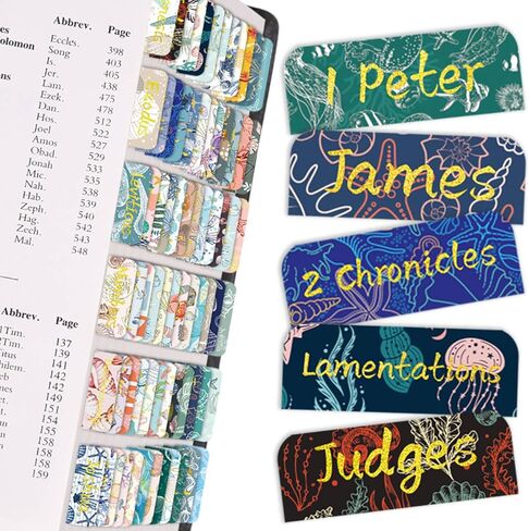 Bible Tabs,Laminated Tab for Women and Men,Reposition Large Print Stickers,Easy to Read and Apply Bible Index Tabs,Easy Navigation and Quick Reference,Little Flower in Saudi Arabia