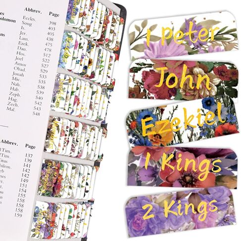Bible Tabs,Laminated Tab for Women and Men,Reposition Large Print Stickers,Easy to Read and Apply Bible Index Tabs,Easy Navigation and Quick Reference,Little Flower in Saudi Arabia
