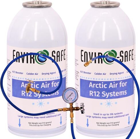 ENVIRO-SAFE Arctic Air لأنظمة R12، جزء علوي من نمط الثقب، دعم مكيف الهواء + مزيل الرطوبة، علبتان (تشمل مجموعة متعددة واحدة) in Kuwait