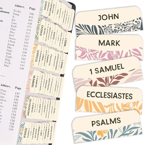 Bible Tabs,Laminated Tab for Women and Men,Reposition Large Print Stickers,Easy to Read and Apply Bible Index Tabs,Easy Navigation and Quick Reference,Little Flower in Saudi Arabia