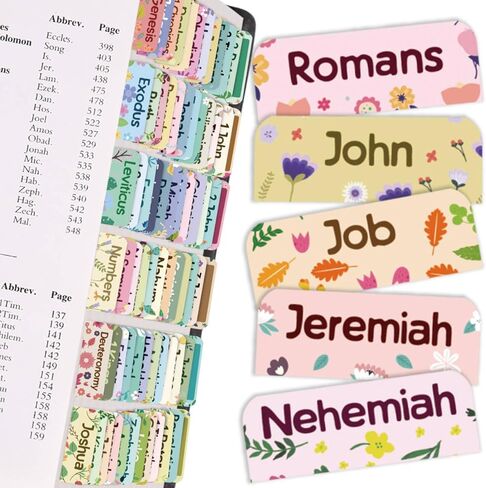 Bible Tabs,Laminated Tab for Women and Men,Reposition Large Print Stickers,Easy to Read and Apply Bible Index Tabs,Easy Navigation and Quick Reference,Little Flower in Saudi Arabia