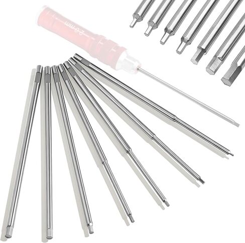 7-Piece Titanium-Coated Hex Bit Set - 0.9,1.27,1.3,1.5,2.0,2.5,3.0mm - Titanium-Coated Precision Bits - Replacement Hex Driver Bits for RC Tool Kit - Compatible with 3mm & 3.5mm Hex Handles in Saudi Arabia