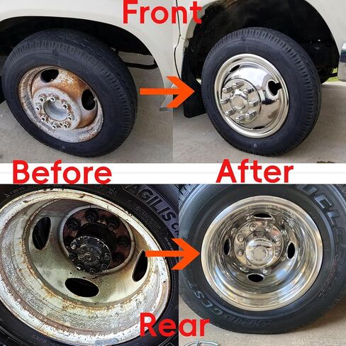 Wensdy 4Pcs19.5 Stainless Steel Dually Wheel Simulator, 10 Lug 5 Hand Hole Wheel Simulators Hupcaps fit for 2012-2025 Dodge Ram 4500/5500 D19F6 in Kuwait