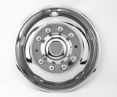 Wensdy 4Pcs19.5 Stainless Steel Dually Wheel Simulator, 10 Lug 5 Hand Hole Wheel Simulators Hupcaps fit for 2012-2025 Dodge Ram 4500/5500 D19F6 in Kuwait