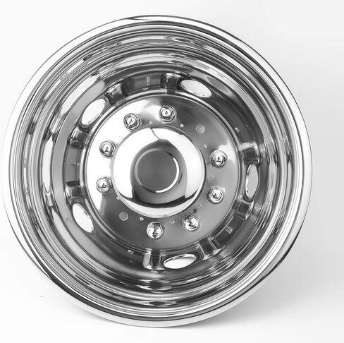 Wensdy 4Pcs19.5 Stainless Steel Dually Wheel Simulator, 10 Lug 5 Hand Hole Wheel Simulators Hupcaps fit for 2012-2025 Dodge Ram 4500/5500 D19F6 in Kuwait