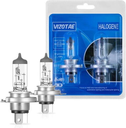 9003/H4 Halogen Headlight Bulb, 12V 55W Head Lamps, 4000 Lumens, 3800K, No Glare, H4 Head Light Bulbs for Car, High and Low Beam, Automotive Light Bulbs, Pack of 2 in Kuwait