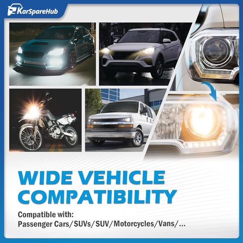 9003/H4 Halogen Headlight Bulb, 12V 55W Head Lamps, 4000 Lumens, 3800K, No Glare, H4 Head Light Bulbs for Car, High and Low Beam, Automotive Light Bulbs, Pack of 2 in Kuwait