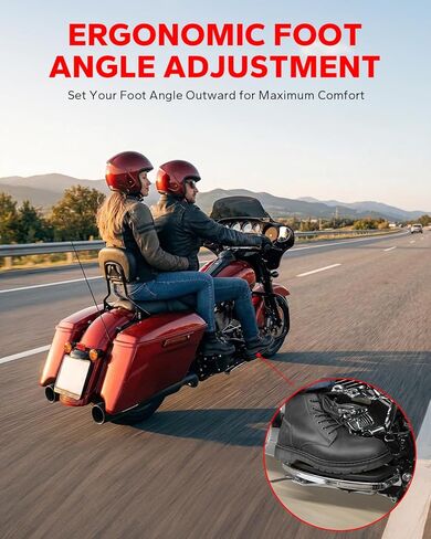لوح قدم Amazicha Rider، لوح قدم أمامي من المطاط، وسادة مسند للقدمين على الأرض متوافقة مع Harley Touring Softail Road King Electra Glide 1986-Later، أسود انسيابي in Kuwait