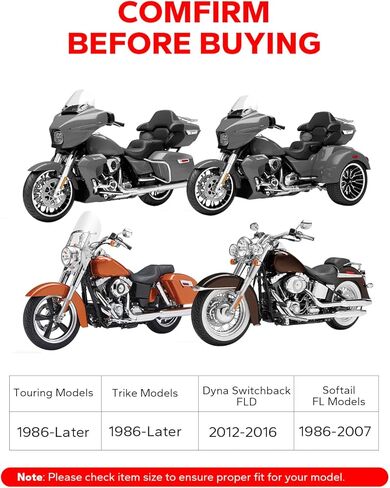 لوح قدم Amazicha Rider، لوح قدم أمامي من المطاط، وسادة مسند للقدمين على الأرض متوافقة مع Harley Touring Softail Road King Electra Glide 1986-Later، أسود انسيابي in Kuwait