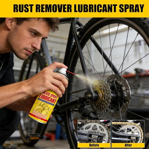 Anti Rust Remover Lubricant Spray,Rust Remover for Metal,Multi-Purpose Penetrating Oil for Protect & Restore,Fast-Acting Lubricant Rust Dissolver for Vehicles, Tools, Chains, Bolts and Hinges in Kuwait