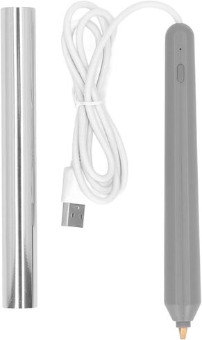 قلم EIMSOAH Hot Foil، قلم نقش برقائق حرارية USB مع 4 قطع نصائح لكتابة الرسم على الورق والصور الخشبية والبلاستيكية (فضي) in Kuwait