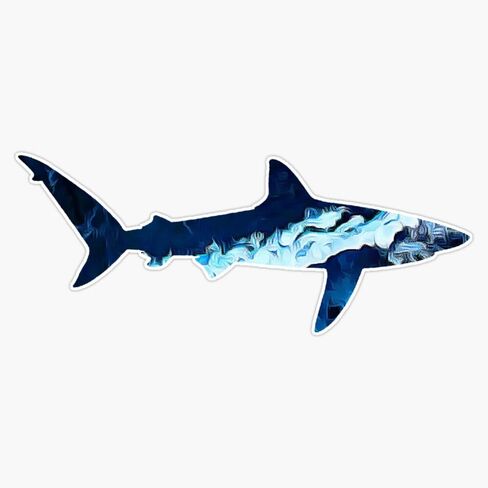 Ocean Shark Vinyl Sticker Waterproof Decal Laptop Wall Window Bumper Sticker 5" in Kuwait