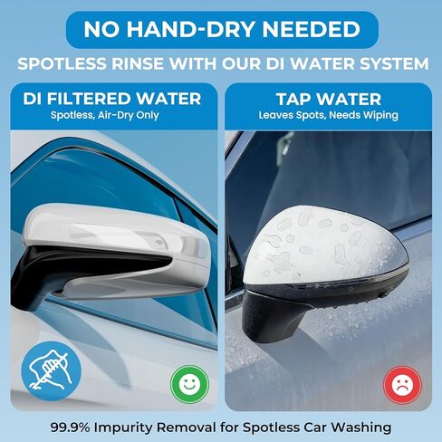 Spotless Water System Deionized Water System for Car Wash, Spot Free Car Wash System with Bypass Valve and Resin Filter, Portable Water Deionizer for Car Detailing, RV, Boats, Windows, No Towel Drying in Kuwait
