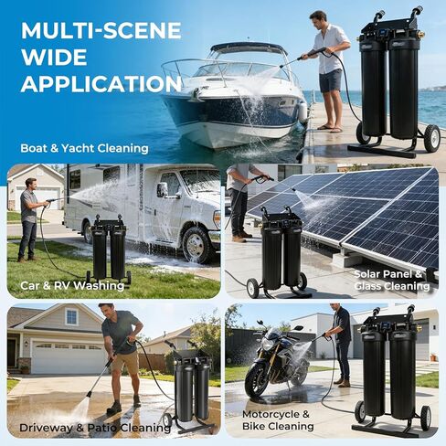 Spotless Water System Deionized Water System for Car Wash, Spot Free Car Wash System with Bypass Valve and Resin Filter, Portable Water Deionizer for Car Detailing, RV, Boats, Windows, No Towel Drying in Kuwait