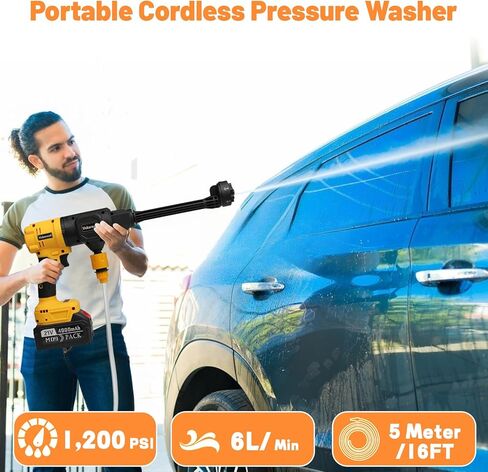 Cordless Car Cleaner Tool Compatible with Makita 18V Battery with Rechargeable 4.0Ah Battery & 6-in-1 Nozzle for Car/Fence/Floor/Patio in Kuwait