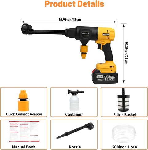Cordless Car Cleaner Tool Compatible with Makita 18V Battery with Rechargeable 4.0Ah Battery & 6-in-1 Nozzle for Car/Fence/Floor/Patio in Kuwait