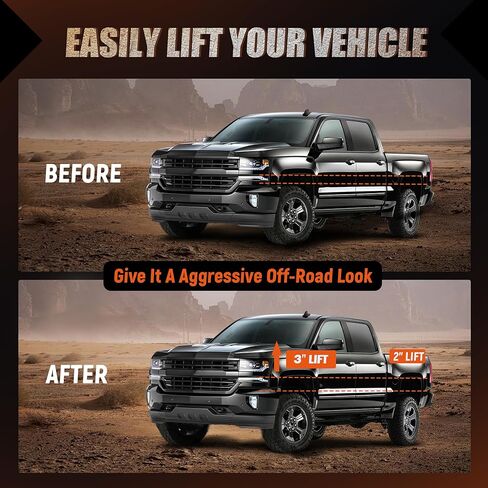 3" Front + 2" Rear Full Leveling Lift kit Compatible with 2007-2024 Silverado 1500 Sierra 1500 2WD/4WD, 3"+2" Suspension Strut Spacers in Kuwait