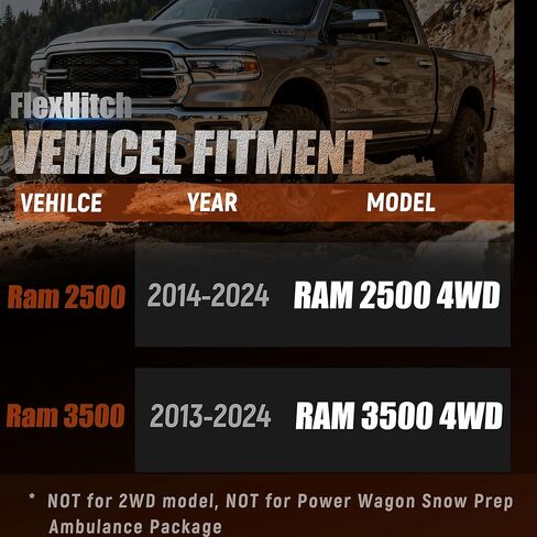 2'' Front Leveling Kit for 2014-2024 Ram 2500 4WD, 2013-2024 Ram 3500 4WD, Heavy Duty Steel Front Struct Spacers, Shock Extension Brackets Inlcuded in Kuwait