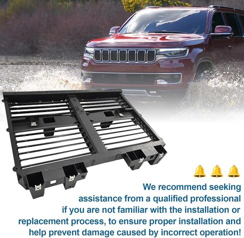 68425775AD Front Active Shutter Grille Compatible with Jeep Wagoneer/Grand Wagoneer 2022-2025 3.0L 5.7L 6.4L Radiator Shutter Assembly w/o Motor, 68425775AC in Kuwait