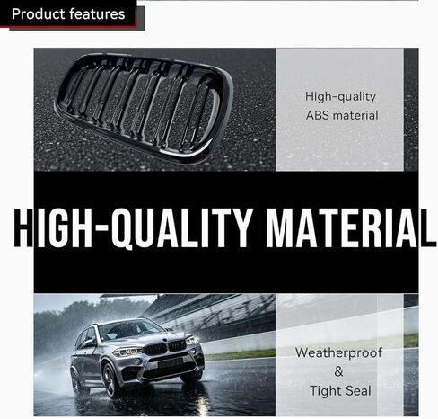 Car Front Kidney Grille for 2014 2015 2016 2017 2018 BMW X5 F15 / X6 F16 / X5M F85 / X6M F86 Hood Bumper Grille Replacement,Gloss Black Double Slats ABS Upper Grill in Kuwait