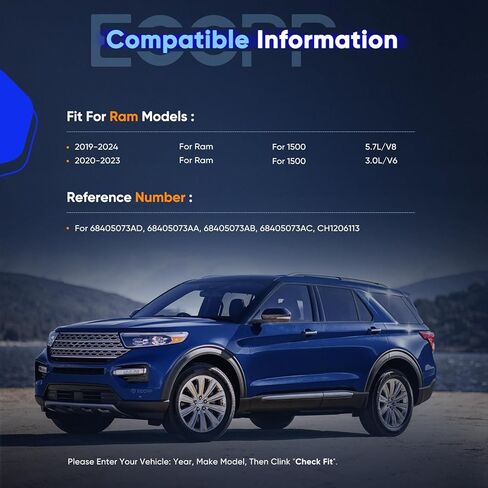 مجموعة مصراع المبرد ECCPP 2019-2024 لاستبدال مصراع الشبكة النشط Ram 1500 بدون محرك in Kuwait