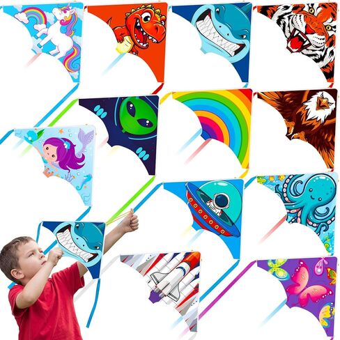 12 Pack Mini Kites for Kids, Slingshot Kites Finger Kite for Kids Thumb Launching Catapult Kite Birthday Party Favors for Boys Girls Teens Beach Park Backyard Outdoor Sports Flying Toys in Kuwait